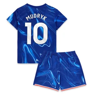 Koop Goedkope Kinder Chelsea 2024/25 Mykhaylo Mudryk #10 Thuis tenue Korte Mouw (+ Korte broeken) Online