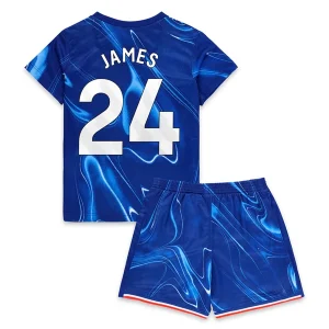 Koop Goedkope Kinder Chelsea 2024/25 Reece James #24 Thuis tenue Korte Mouw (+ Korte broeken) Online