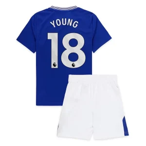 Koop Goedkope Kinder Everton 2024/25 Ashley Young #18 Thuis tenue Korte Mouw (+ Korte broeken) Online