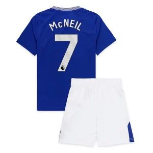 Koop Goedkope Kinder Everton 2024/25 Dwight McNeil #7 Thuis tenue Korte Mouw (+ Korte broeken) Online