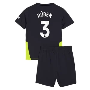 Koop Kinder Manchester City 2024/25 Ruben Dias #3 Uit tenue met Korte Mouw (+ Korte broeken) Online