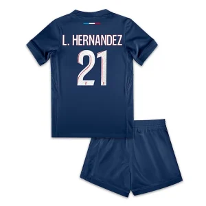 Koop Kinder Paris Saint-Germain 2024/25 Lucas Hernandez #21 Thuis tenue met Korte Mouw (+ Korte broeken) Online