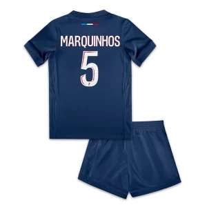 Koop Kinder Paris Saint-Germain 2024/25 Marquinhos #5 Thuis tenue met Korte Mouw (+ Korte broeken) Online