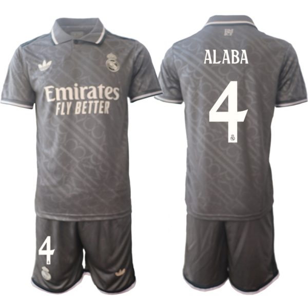 Koop Goedkope Real Madrid 2024/25 David Alaba #4 Derde tenue Korte Mouw (+ Korte broeken) Online