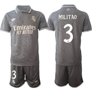 Koop Goedkope Real Madrid 2024/25 Eder Militao #3 Derde tenue Korte Mouw (+ Korte broeken) Online