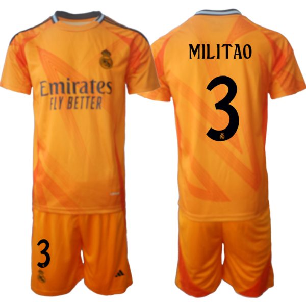 Koop Goedkope Real Madrid 2024/25 Eder Militao #3 Uit tenue Korte Mouw (+ Korte broeken) Online