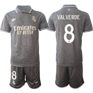 Koop Goedkope Real Madrid 2024/25 Federico Valverde #8 Derde tenue Korte Mouw (+ Korte broeken) Online