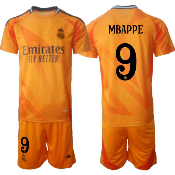 Koop Goedkope Real Madrid 2024/25 Kylian Mbappé #9 Uit tenue Korte Mouw (+ Korte broeken) Online