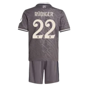 Koop Kinder Real Madrid 2024/25 Antonio Rudiger #22 Derde tenue met Korte Mouw (+ Korte broeken) Online