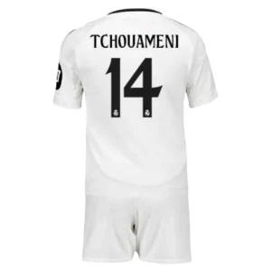 Koop Kinder Real Madrid 2024/25 Aurélien Tchouaméni #14 Thuis tenue met Korte Mouw (+ Korte broeken) Online