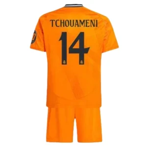 Koop Kinder Real Madrid 2024/25 Aurélien Tchouaméni #14 Uit tenue met Korte Mouw (+ Korte broeken) Online