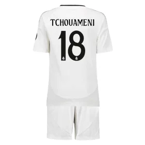 Koop Kinder Real Madrid 2024/25 Aurelien Tchouameni #18 Thuis tenue met Korte Mouw (+ Korte broeken) Online