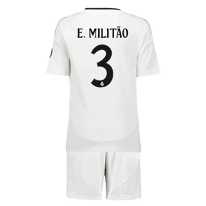 Koop Kinder Real Madrid 2024/25 Eder Militao #3 Thuis tenue met Korte Mouw (+ Korte broeken) Online