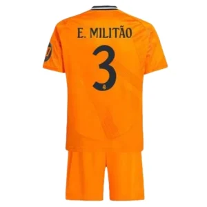 Koop Kinder Real Madrid 2024/25 Eder Militao #3 Uit tenue met Korte Mouw (+ Korte broeken) Online