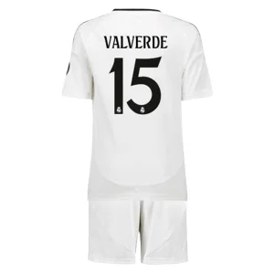 Koop Kinder Real Madrid 2024/25 Federico Valverde #15 Thuis tenue met Korte Mouw (+ Korte broeken) Online