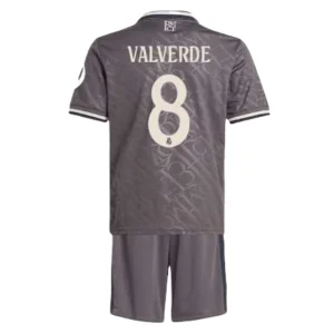 Koop Kinder Real Madrid 2024/25 Federico Valverde #8 Derde tenue met Korte Mouw (+ Korte broeken) Online