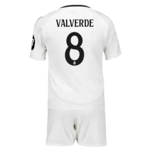 Koop Kinder Real Madrid 2024/25 Federico Valverde #8 Thuis tenue met Korte Mouw (+ Korte broeken) Online