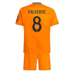 Koop Kinder Real Madrid 2024/25 Federico Valverde #8 Uit tenue met Korte Mouw (+ Korte broeken) Online