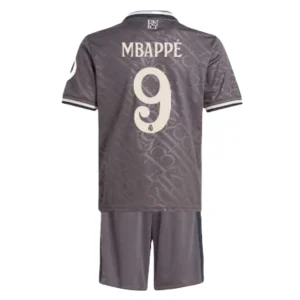 Koop Kinder Real Madrid 2024/25 Kylian Mbappé #9 Derde tenue met Korte Mouw (+ Korte broeken) Online