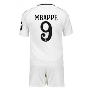 Koop Kinder Real Madrid 2024/25 Kylian Mbappé #9 Thuis tenue met Korte Mouw (+ Korte broeken) Online