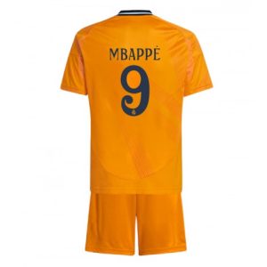 Koop Kinder Real Madrid 2024/25 Kylian Mbappé #9 Uit tenue met Korte Mouw (+ Korte broeken) Online