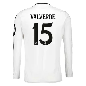 Koop Real Madrid 2024/25 Federico Valverde #15 Thuis tenue met lange mouwen online